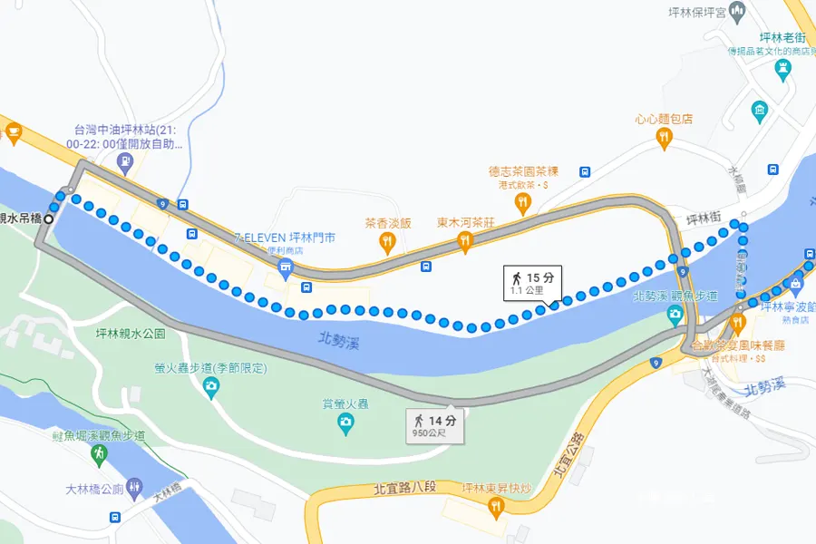 坪林茶葉博物館走到坪林親水吊橋